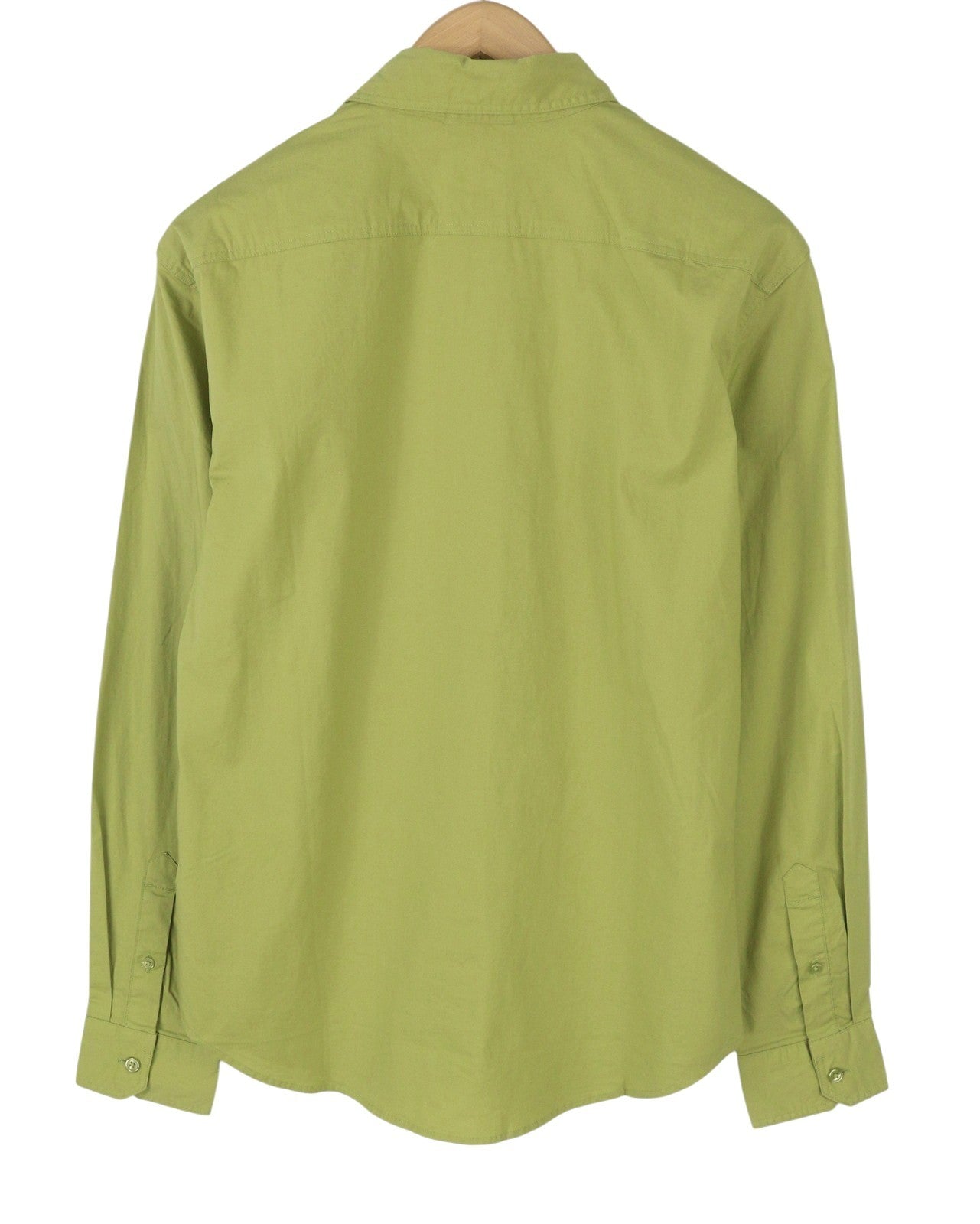 LEVI'S Battery Men Shirt M Green Slim Fit Spread Collar Button-Up