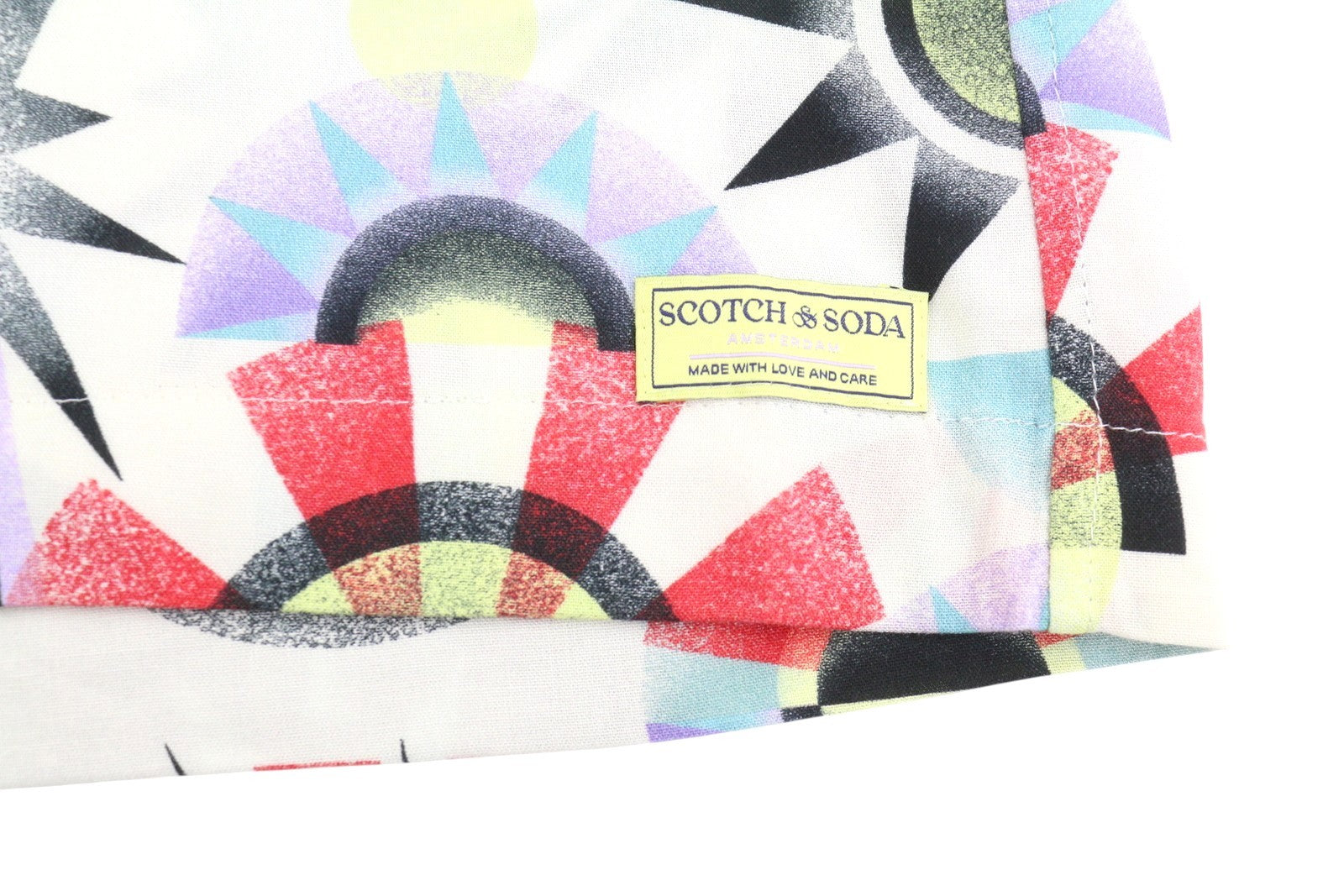 SCOTCH & SODA Men Shirt M Multicolored Luna Sun Print Viscose Button-Up