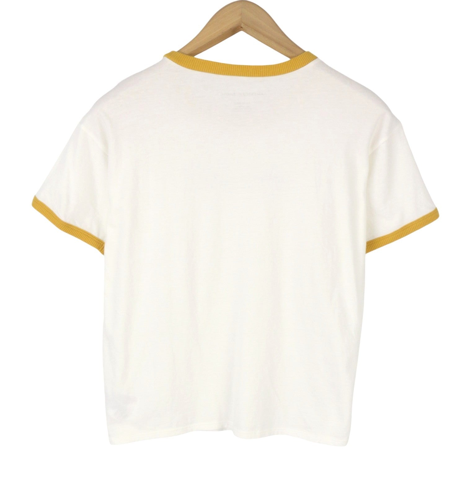 AMERICAN EAGLE OUTFITTERS Women T-Shirt XS White Tricot Logo Short Sleeved