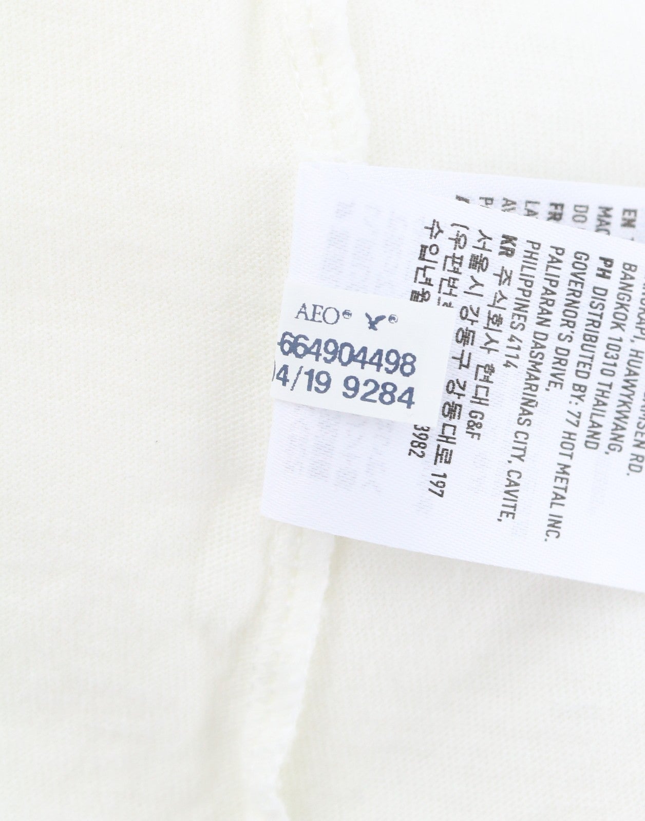AMERICAN EAGLE OUTFITTERS Women T-Shirt XS White Tricot Logo Short Sleeved