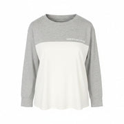 AMERICAN EAGLE OUTFITTERS Women T-Shirt XS Grey Melange Crew Neck Long Sleeve