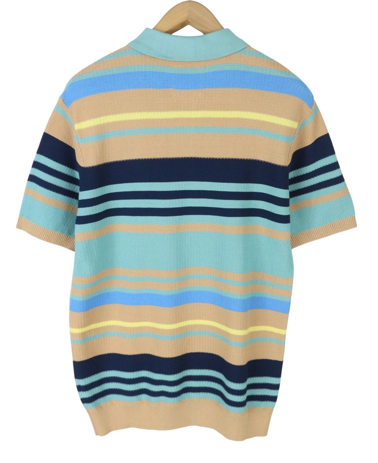 SCOTCH & SODA Men Polos M Multicolored Cotton Striped Short Sleeved