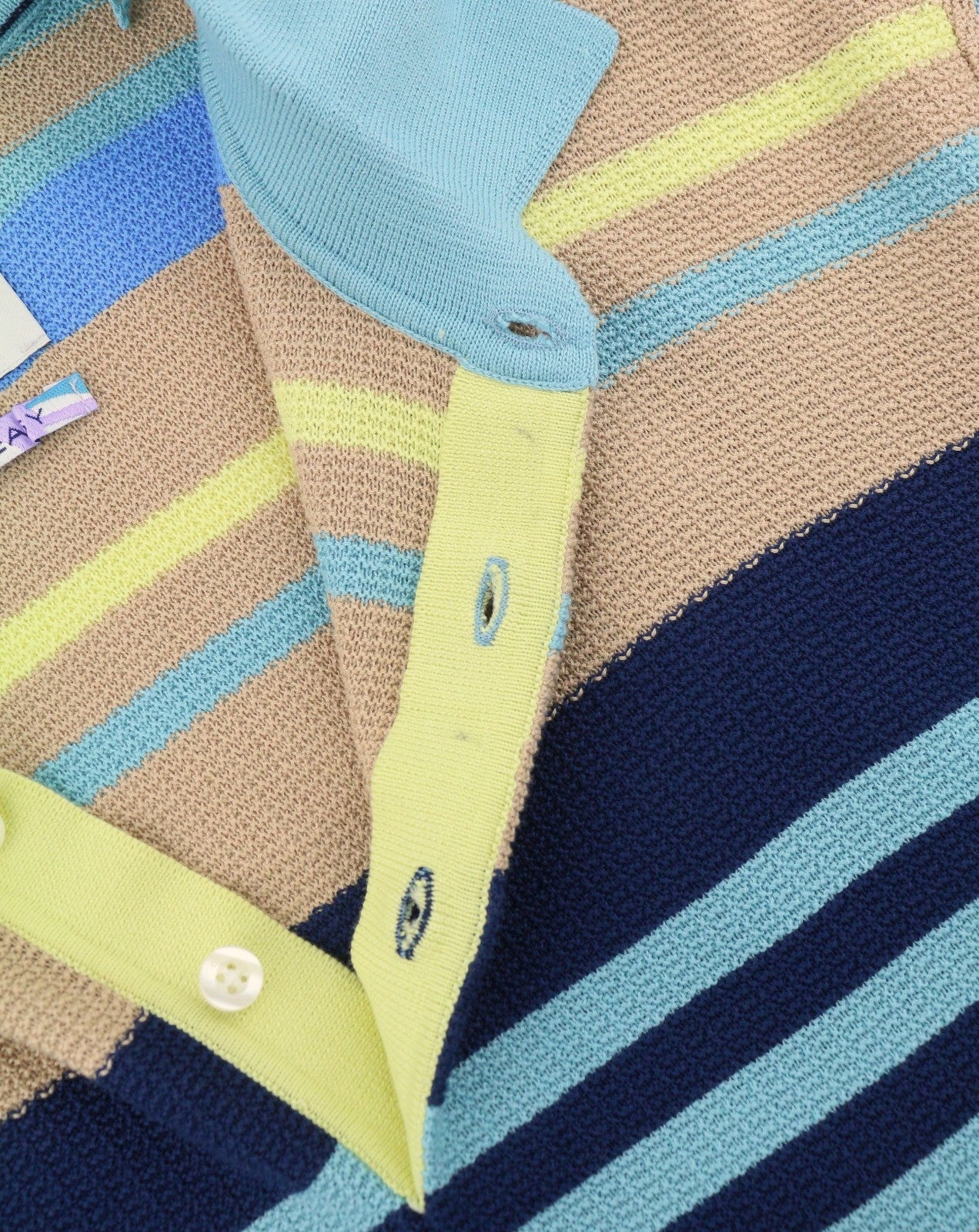 SCOTCH & SODA Men Polos M Multicolored Cotton Striped Short Sleeved