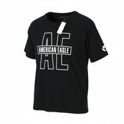 AMERICAN EAGLE OUTFITTERS Men T-Shirt XS Black Cotton Tricot Crew Short Sleeve