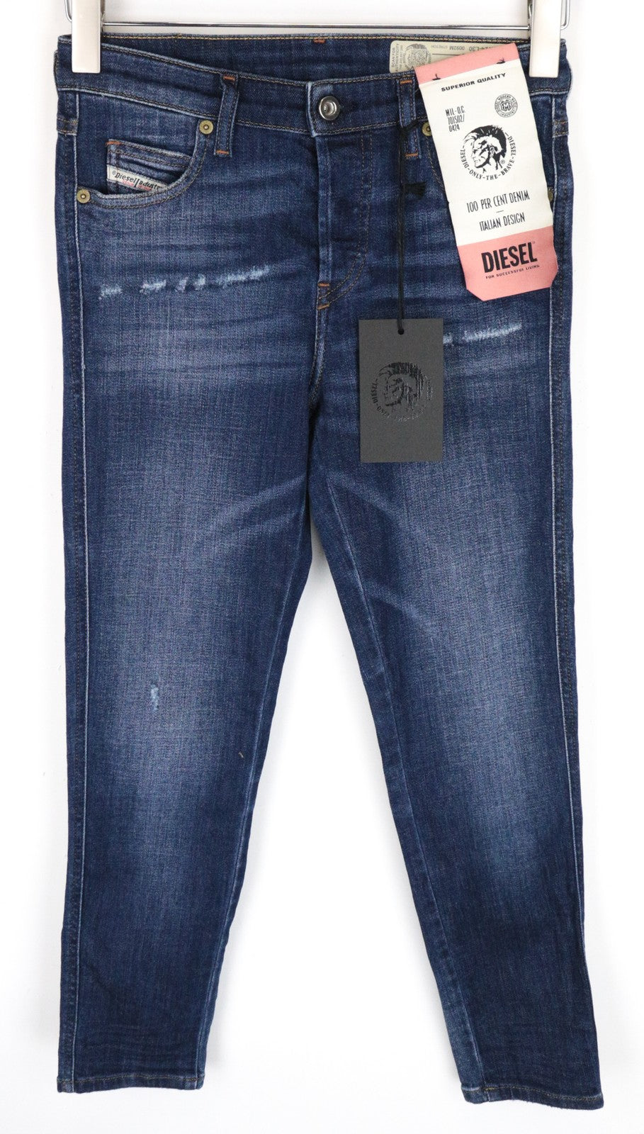 DIESEL Babhila 0092M Women Jeans W25/L32 Slim Skinny Wash Cotton Stretch Blue