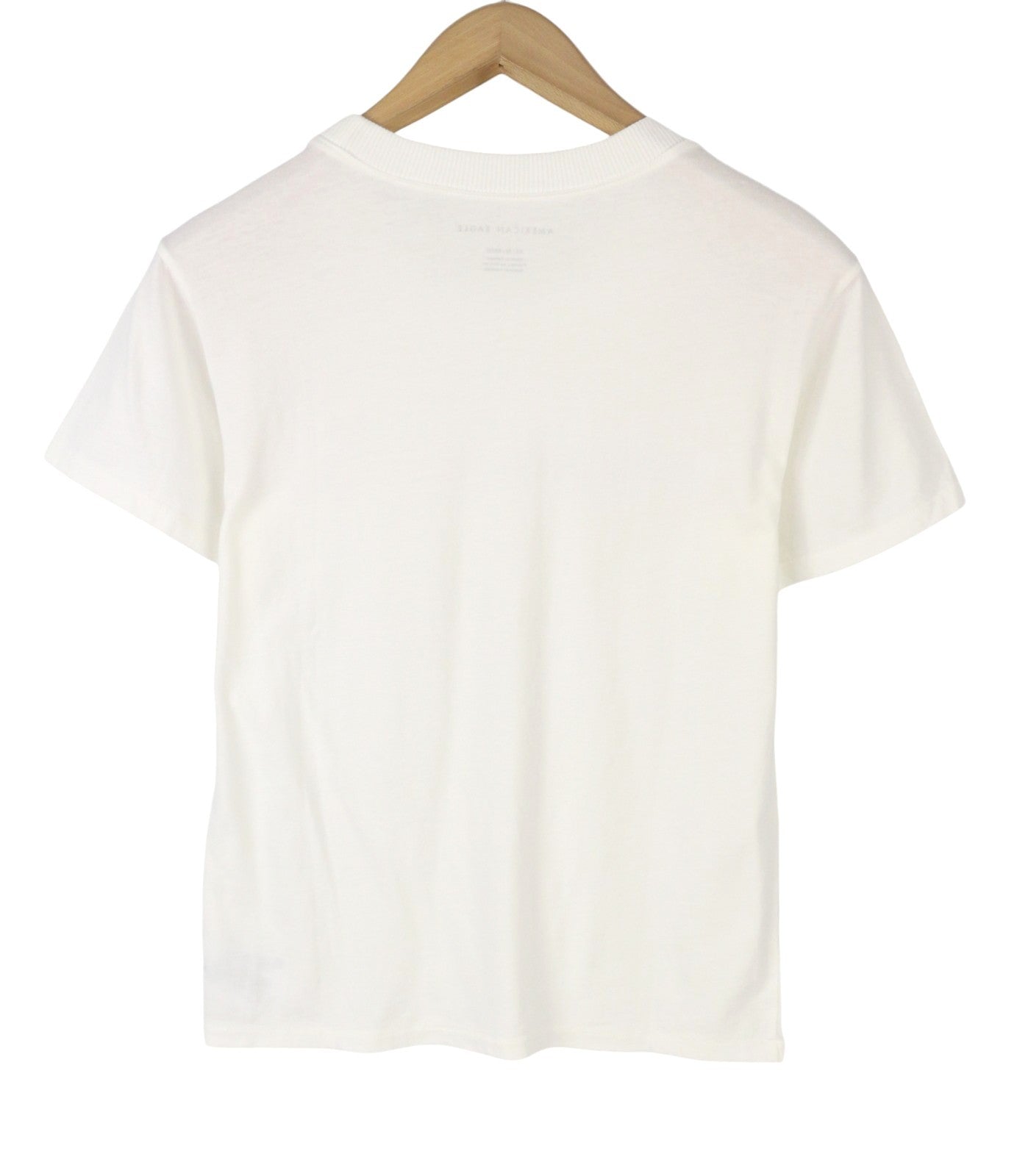 AMERICAN EAGLE OUTFITTERS Women T-Shirt XS White Tricot Cotton Crew Short Sleeve