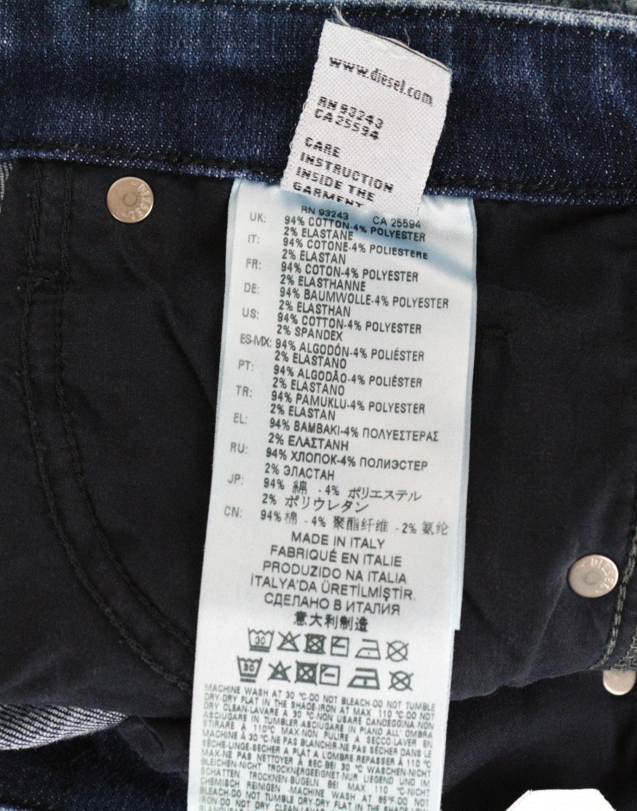 DIESEL Babhila-B 0096Q Women Jeans W25/L32 Slim Skinny Fit Cotton Stretch Blue