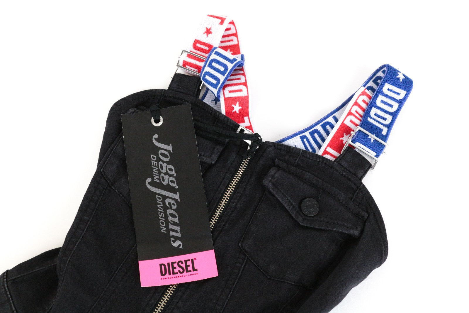 DIESEL D-Ottie-Ne 069HZ Women Jumpsuit XS Skinny Jogg Sweat Stretch Black Zip
