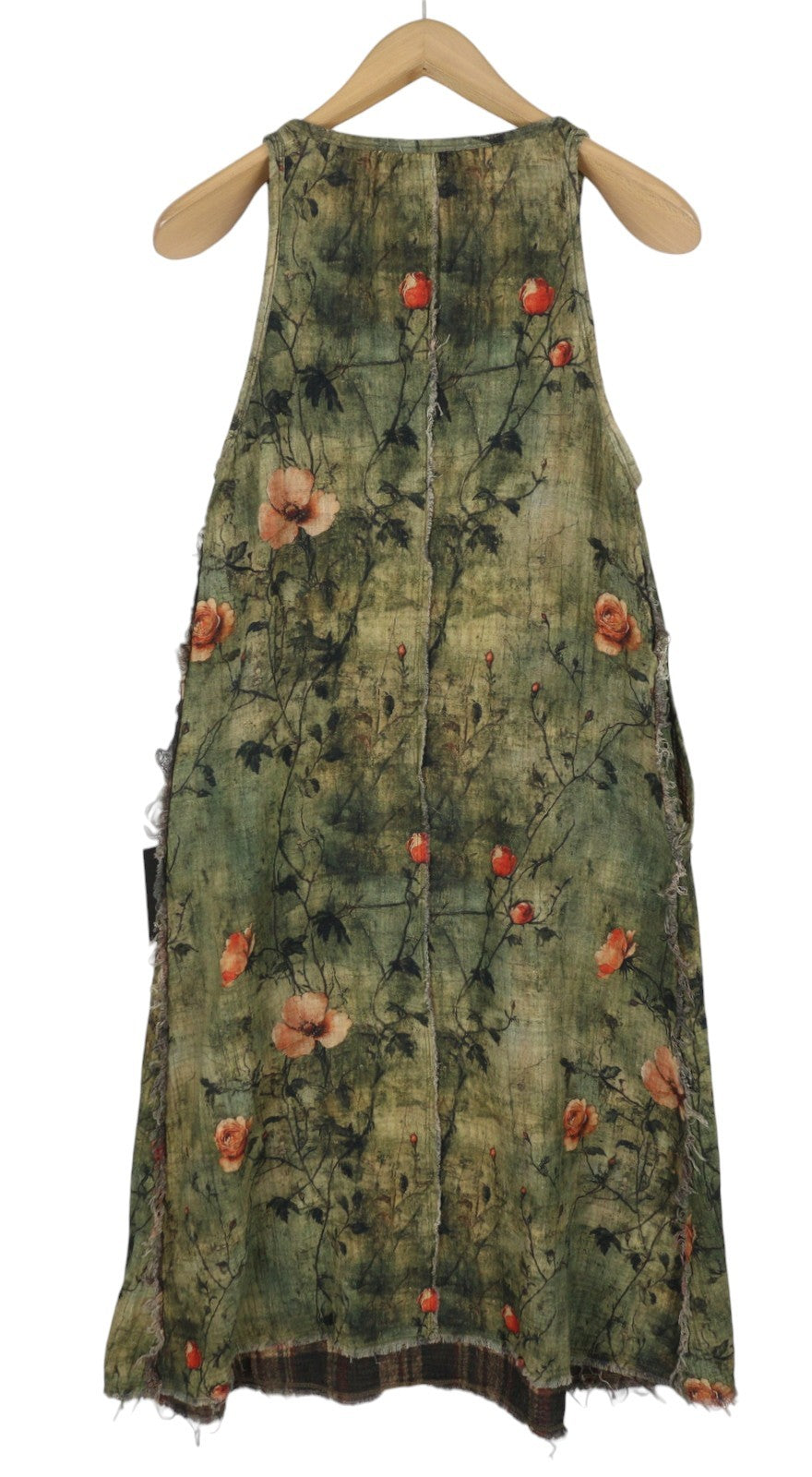 R13 Dvipusė moteriška suknelė be rankovių, raštuota, laisvalaikio midi forma, S, PF25, RRP999 