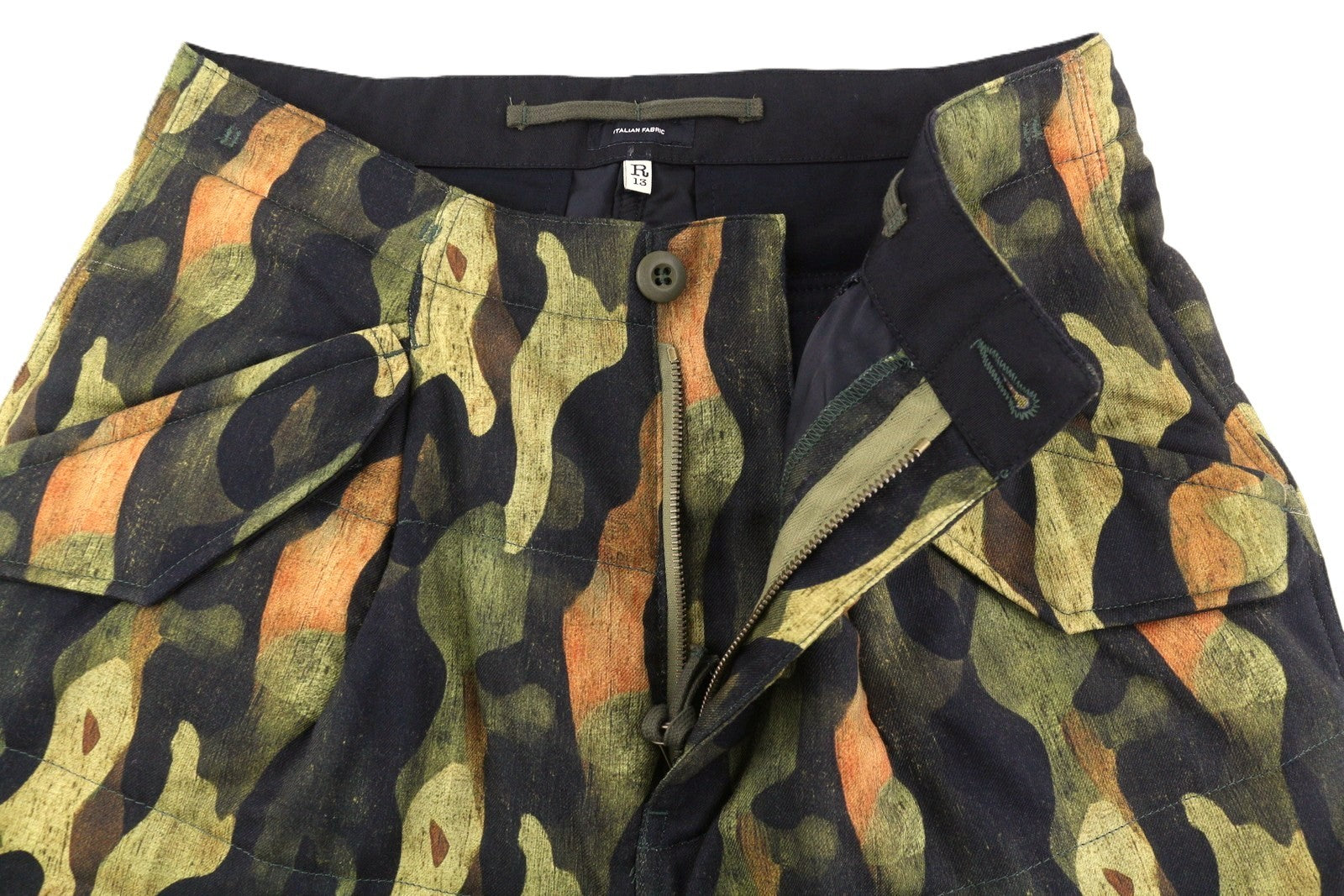 R13 Paminkštintos karinės moteriškos kelnės 28 Vilnos, šilko, raštuotos, trumpos, pašiltintos FW25 