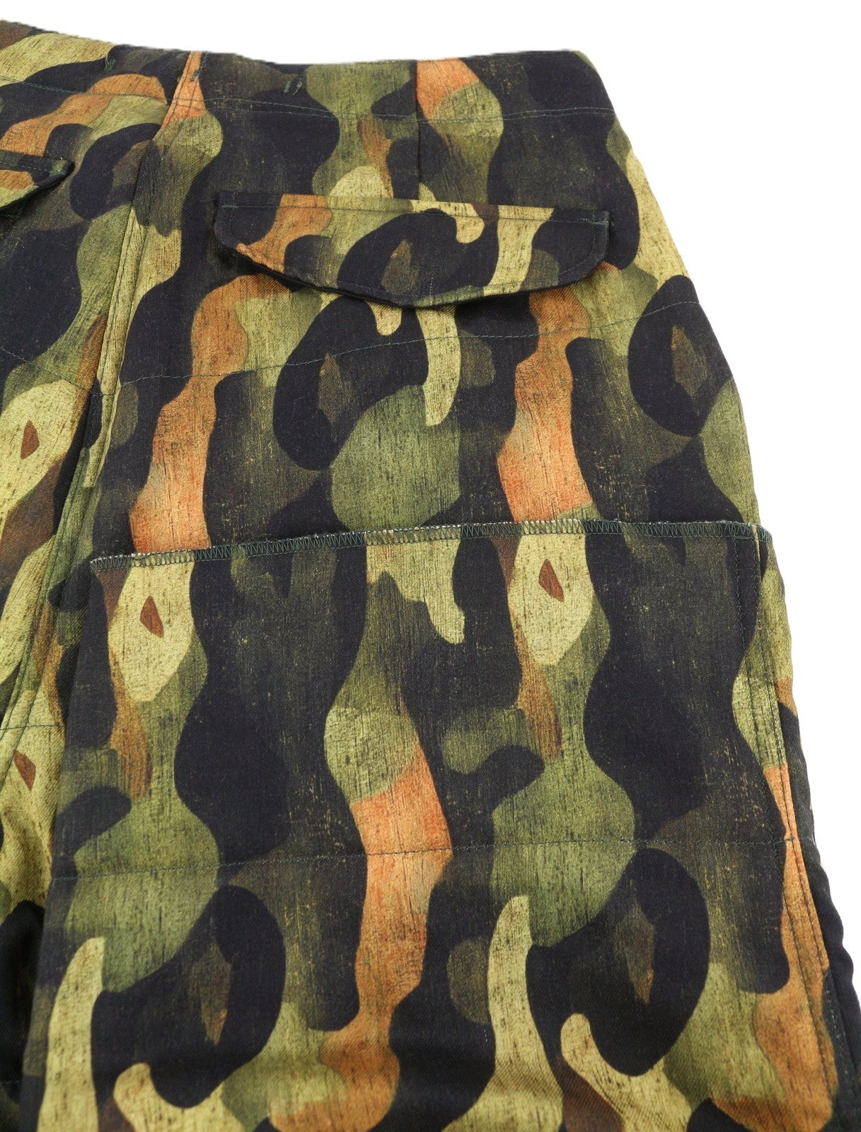 R13 Paminkštintos karinės moteriškos kelnės 28 Vilnos, šilko, raštuotos, trumpos, pašiltintos FW25 