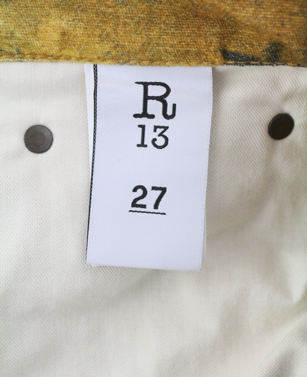 R13 Slouch motokroso moteriškos kelnės 27 antikvarinio gėlių rašto aksominis PF25 RRP1795 