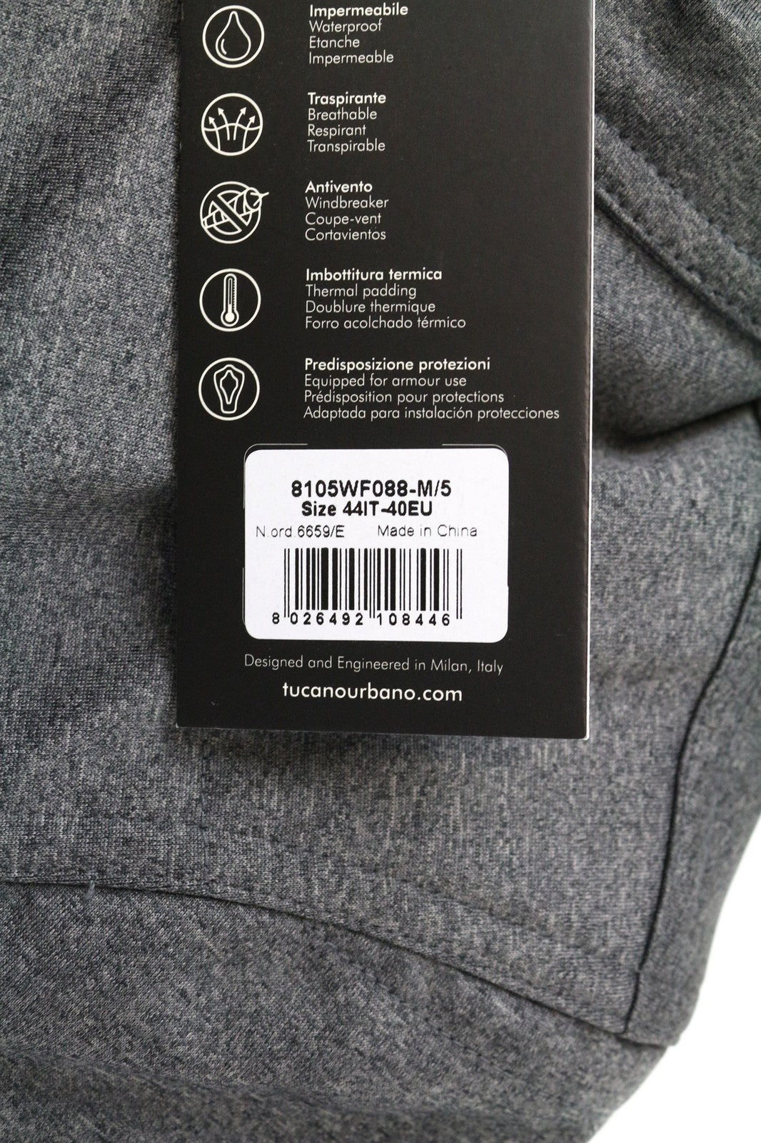 TUCANO URBANO Wilma moteriška striukė, pilka, motociklams, vandeniui atspari, šiluminė pamušalo medžiaga, EU40 