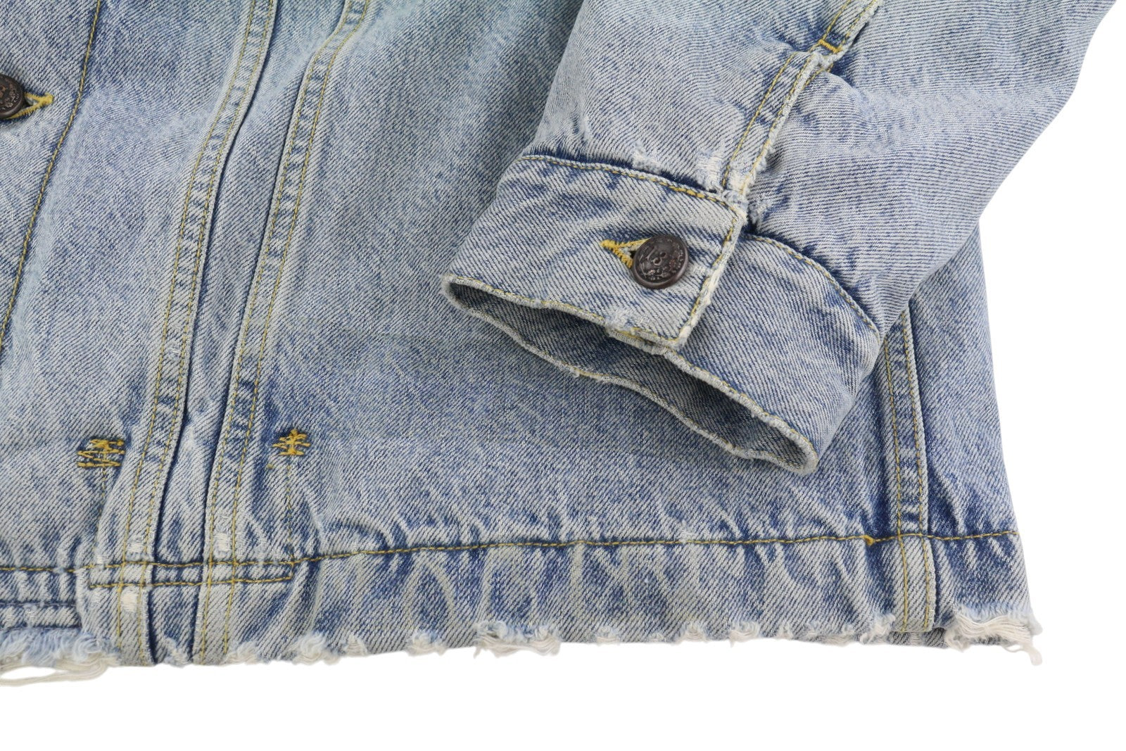 R13 Lyle Trucket Coat moteriška striukė M su skalūno mėlyna, su šerpų pamušalu, džinsinio audinio ilga striukė RRP999 