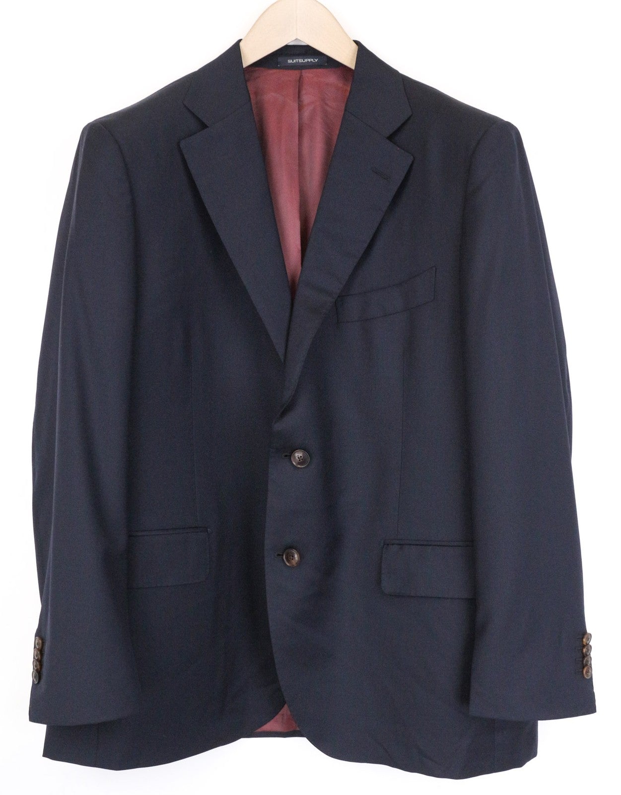 SUITSUPPLY La Spalla vyriškas švarkas UK48S mėlynas, grynos vilnos, klasikinis, vienaeilis 