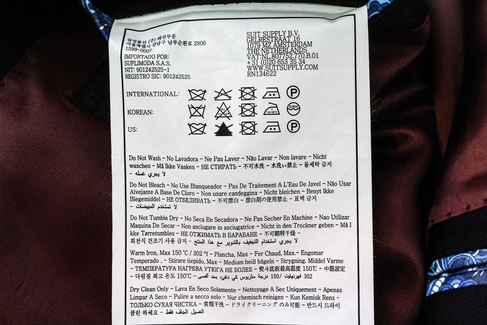 SUITSUPPLY La Spalla vyriškas švarkas UK48S mėlynas, grynos vilnos, klasikinis, vienaeilis 