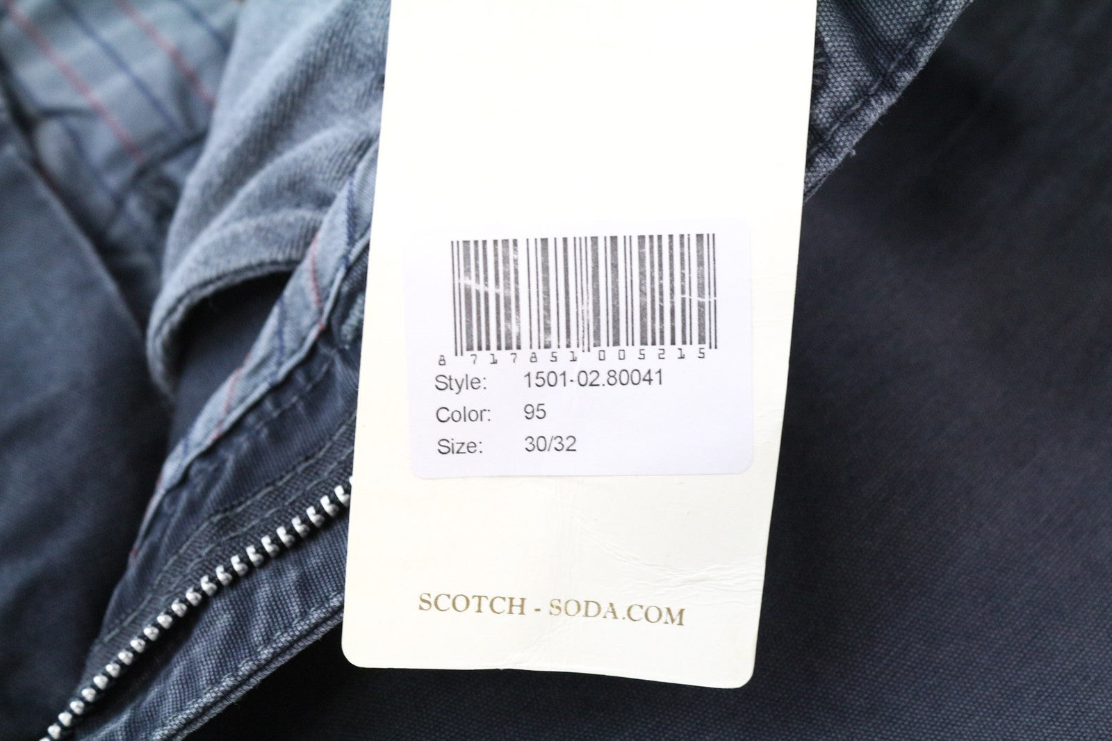 SCOTCH & SODA Warren Men's Trousers W30/L32 Blue Pure Cotton Slim Relaxed Wash