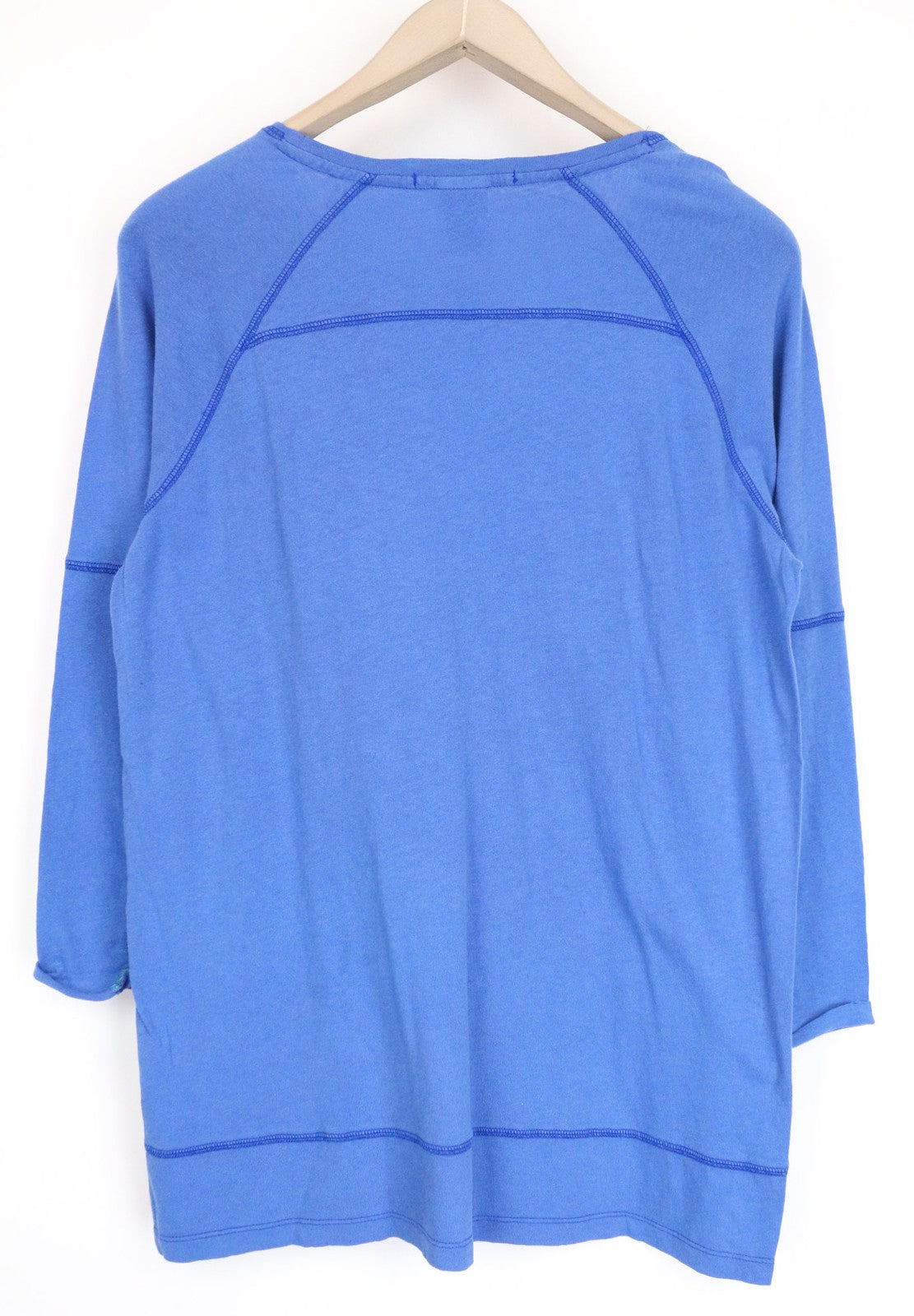 SCOTCH & SODA Ams Blauw Men's T-Shirt ~S/M Blue 3/4 Sleeve Pullover with Pocket