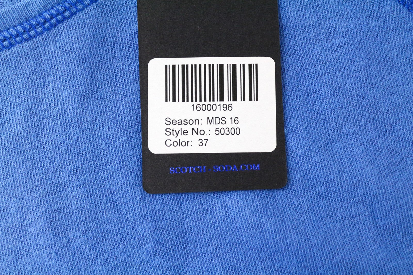 SCOTCH & SODA Ams Blauw Men's T-Shirt ~S/M Blue 3/4 Sleeve Pullover with Pocket