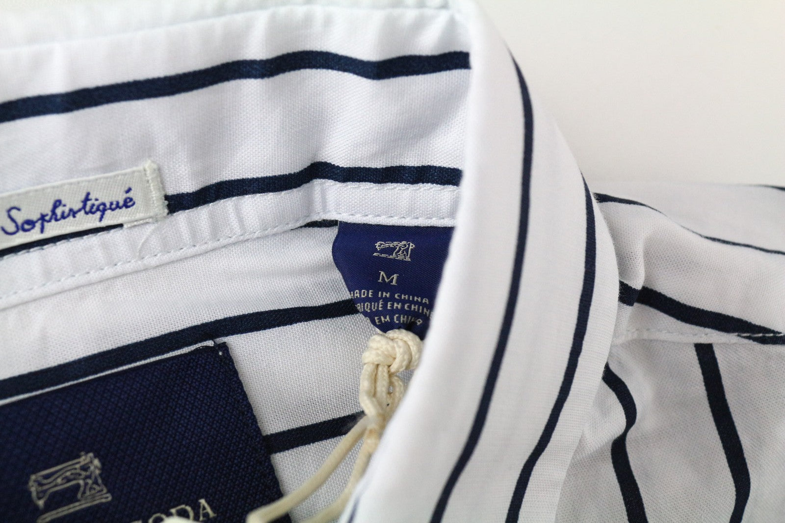 SCOTCH &amp; SODA Ams Couture vyriški marškinėliai M ilgi, balti dryžuoti, grynos medvilnės klasikiniai 