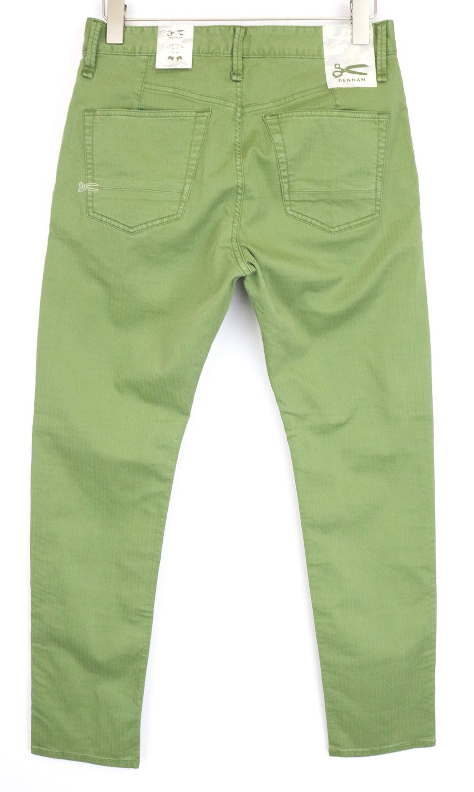 DENHAM Tokyo Men's Trousers W29/L32 Green Cotton Stretch Carrot Drop Fit Pants