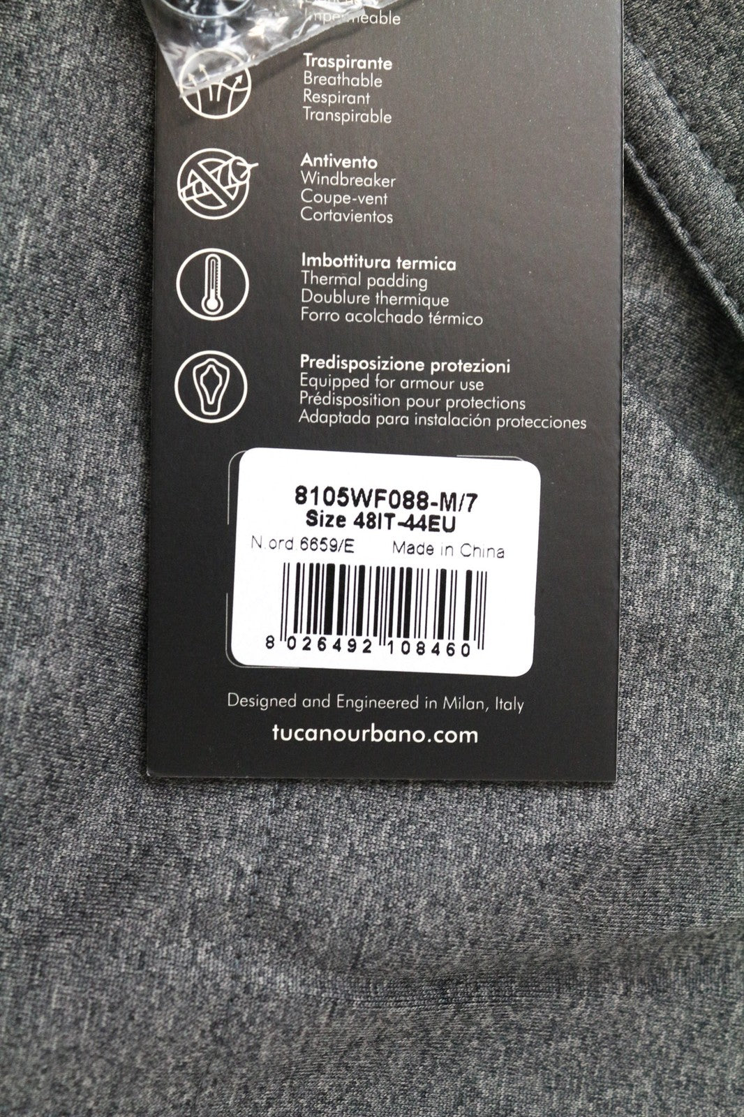 TUCANO URBANO Wilma moteriška striukė, pilka, moto striukė, atspari vandeniui, užtrauktukas, termo pamušalas 