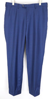 SUITSUPPLY Brescia Men's Trousers UK44R Blue Pure Wool Classic Lined Pleated