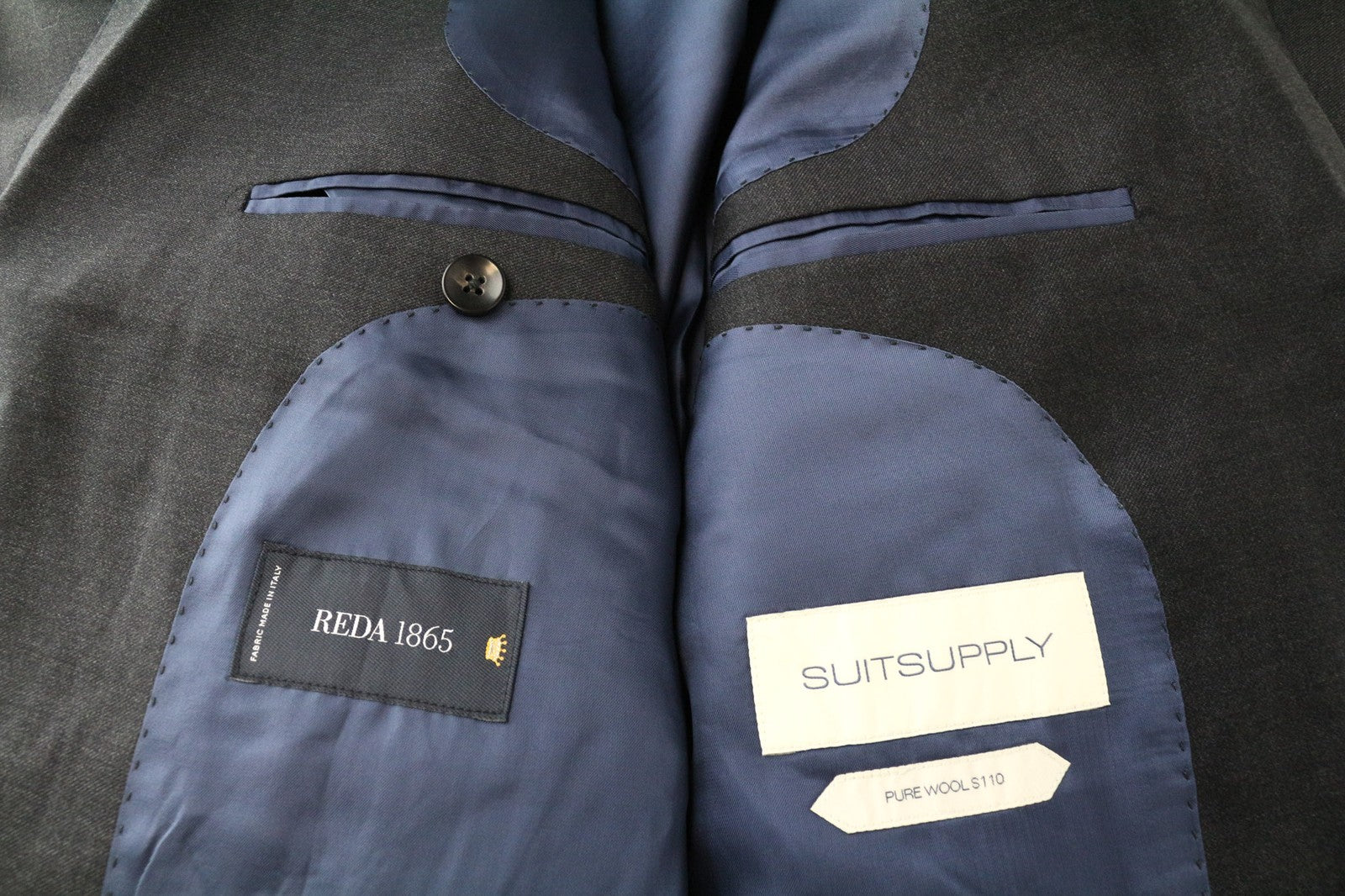 „SUITSUPPLY Napoli“ vyriškas švarkas, pilkas, grynos vilnos, „Super 110's“ oficiali striukė, UK44S 