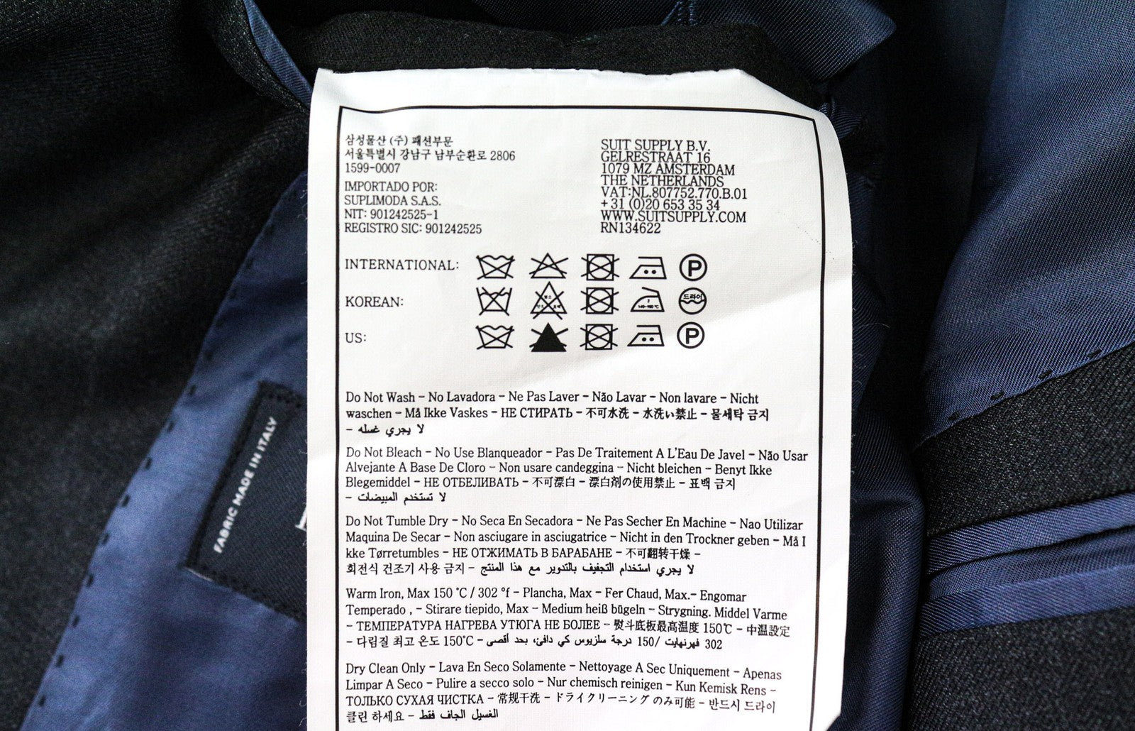 „SUITSUPPLY Napoli“ vyriškas švarkas, pilkas, grynos vilnos, „Super 110's“ oficiali striukė, UK44S 