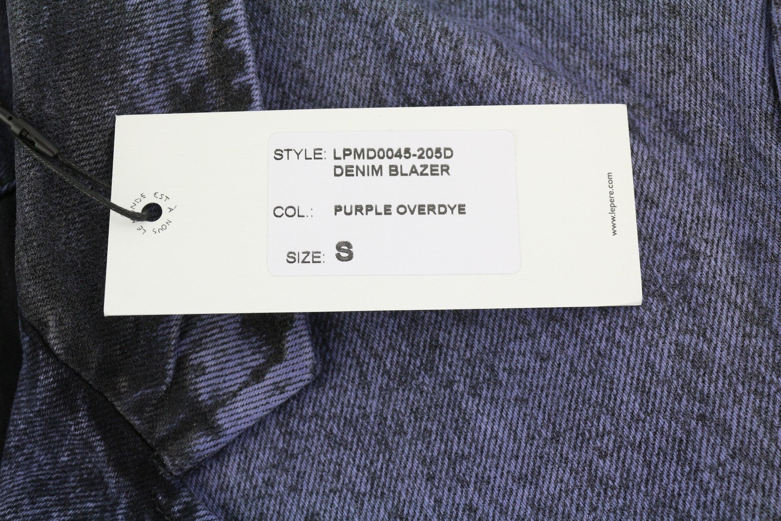 LE PERE džinsinis vyriškas švarkas S, violetinis, vaškuotas, išblukęs, vienaeilis, įpjova 