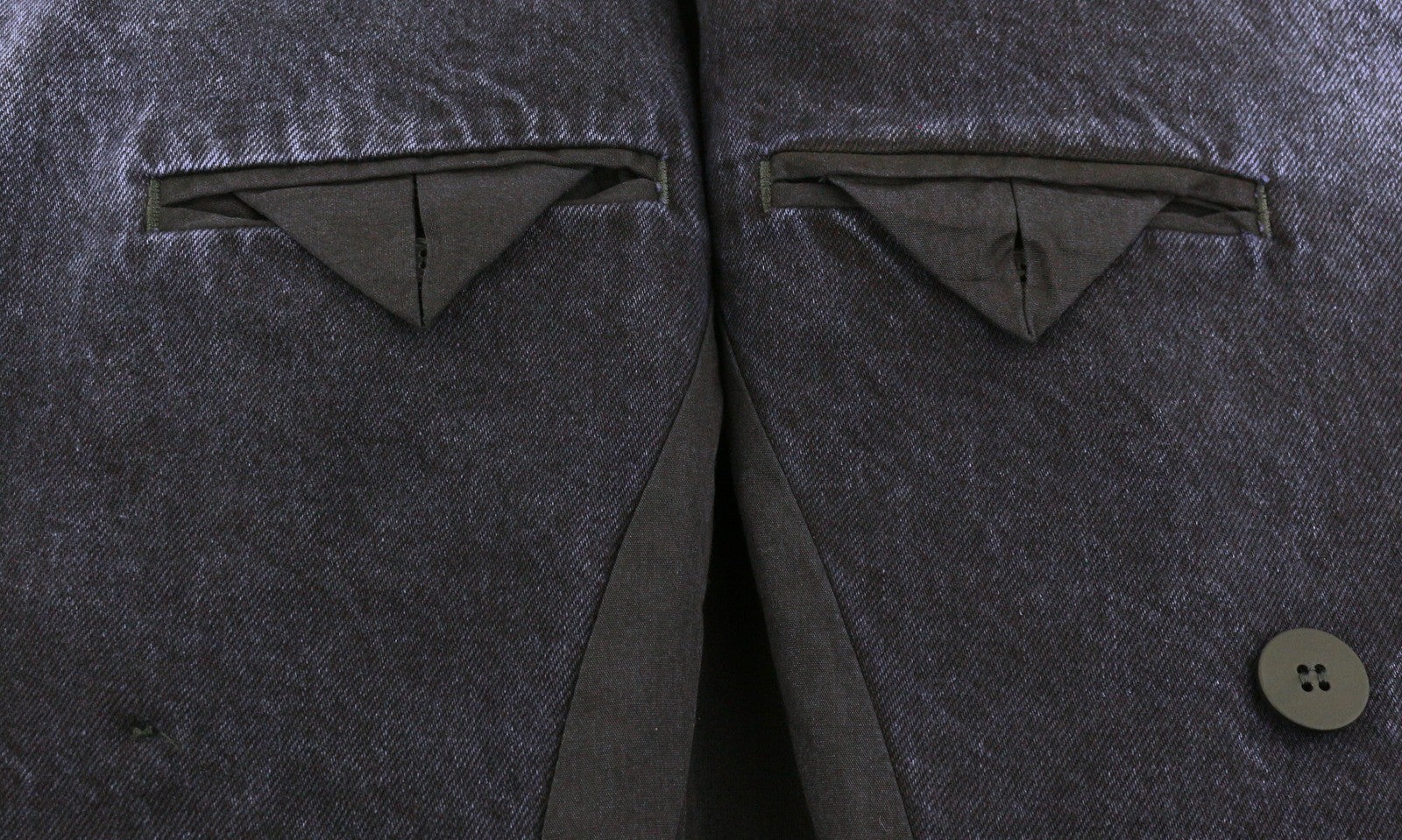 LE PERE džinsinis vyriškas švarkas S, violetinis, vaškuotas, išblukęs, vienaeilis, įpjova 