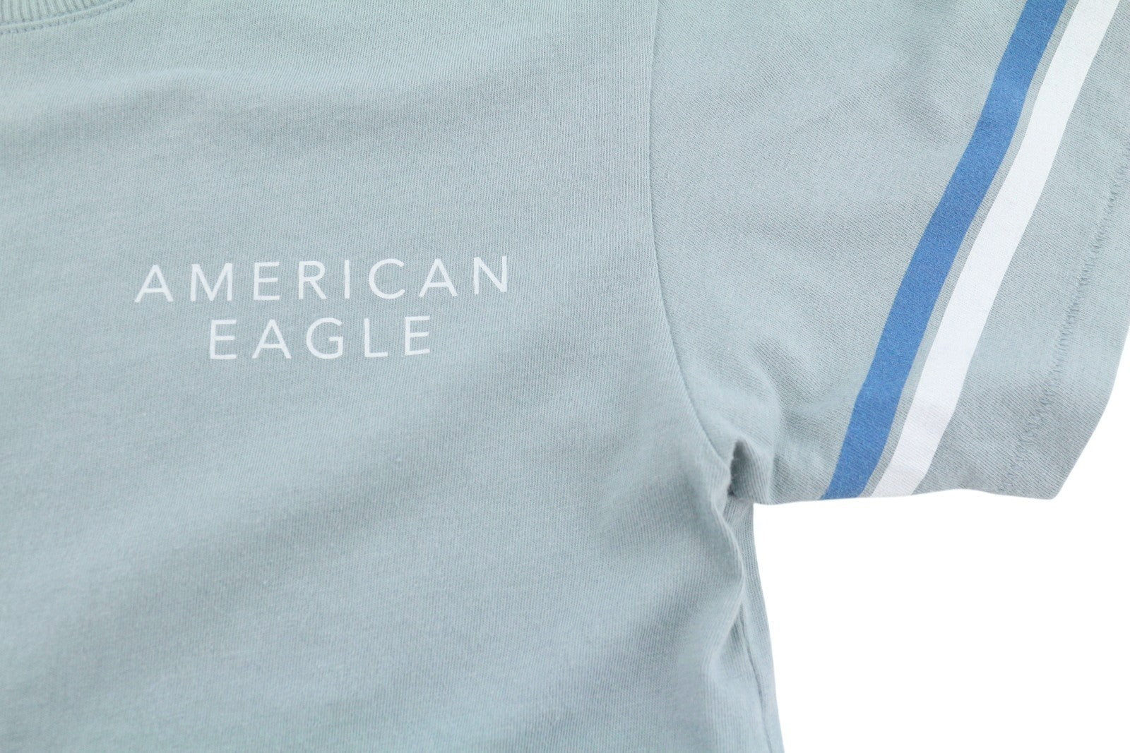 AMERICAN EAGLE OUTFITTERS Women T-Shirt S Blue Tricot Cotton Crew Short Sleeve