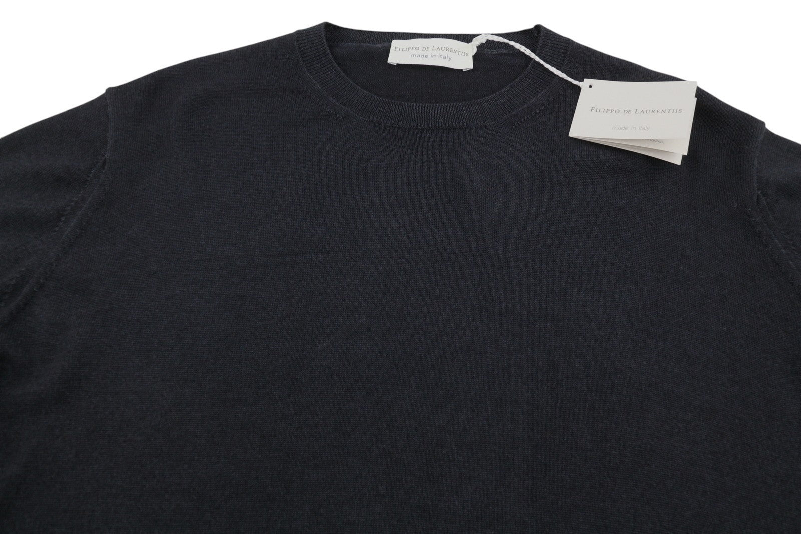 FILIPPO DE LAURENTIIS Men Jumper IT54 XL Black Melange Extrafine Merino Wool