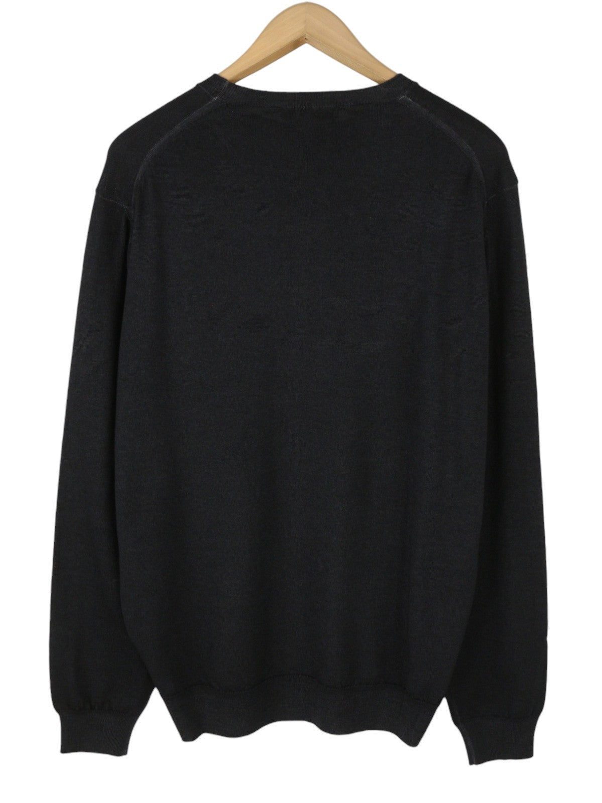 FILIPPO DE LAURENTIIS Men Jumper IT54 XL Black Melange Extrafine Merino Wool