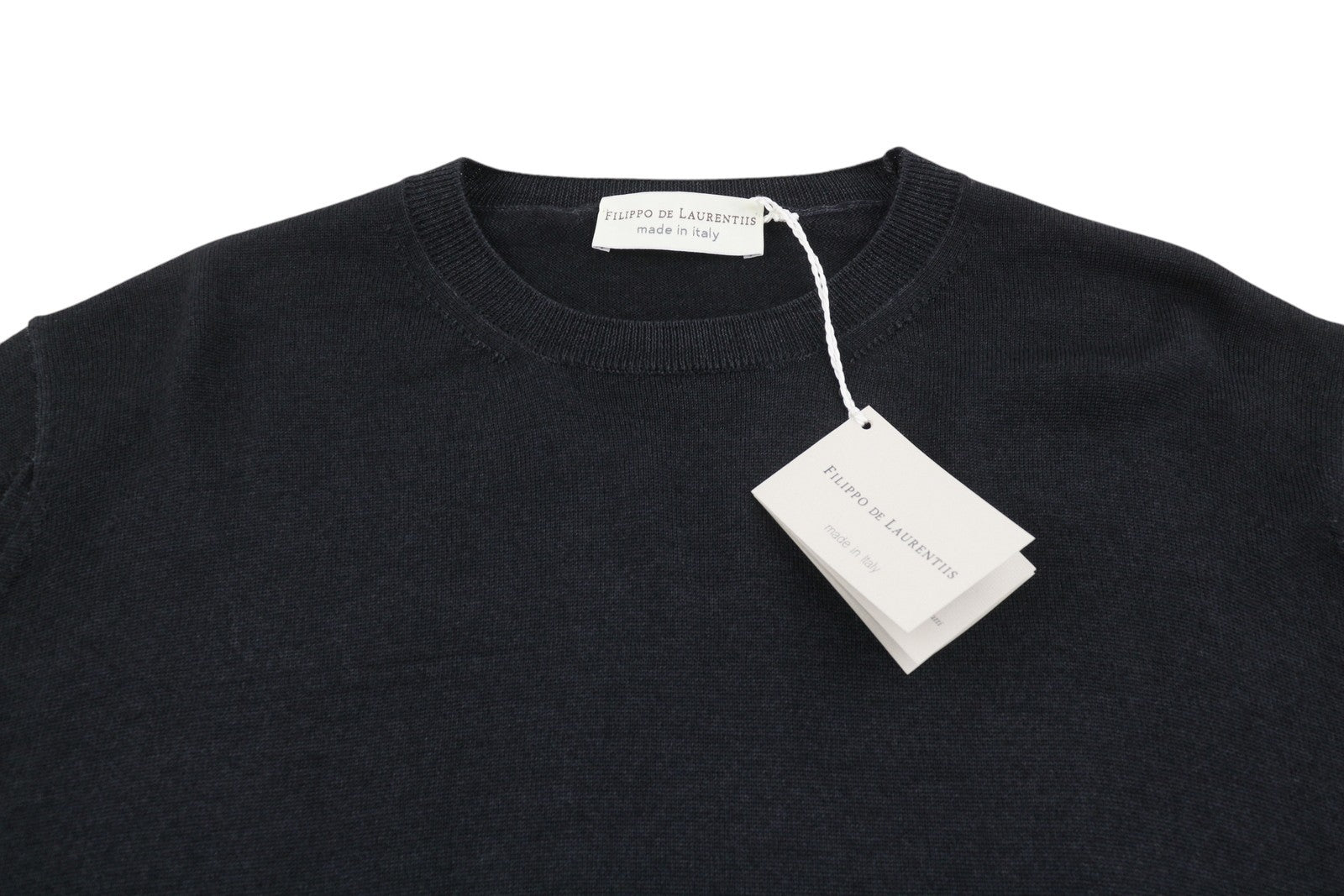 FILIPPO DE LAURENTIIS Men Jumper IT54 XL Black Melange Extrafine Merino Wool