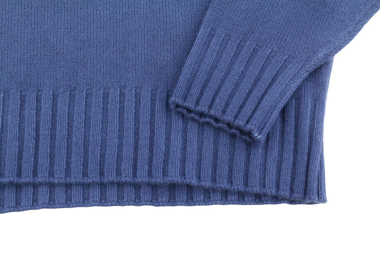 FILIPPO DE LAURENTIIS Men Jumper IT52 L Blue 120s Merino Wool Cashmere Pull On
