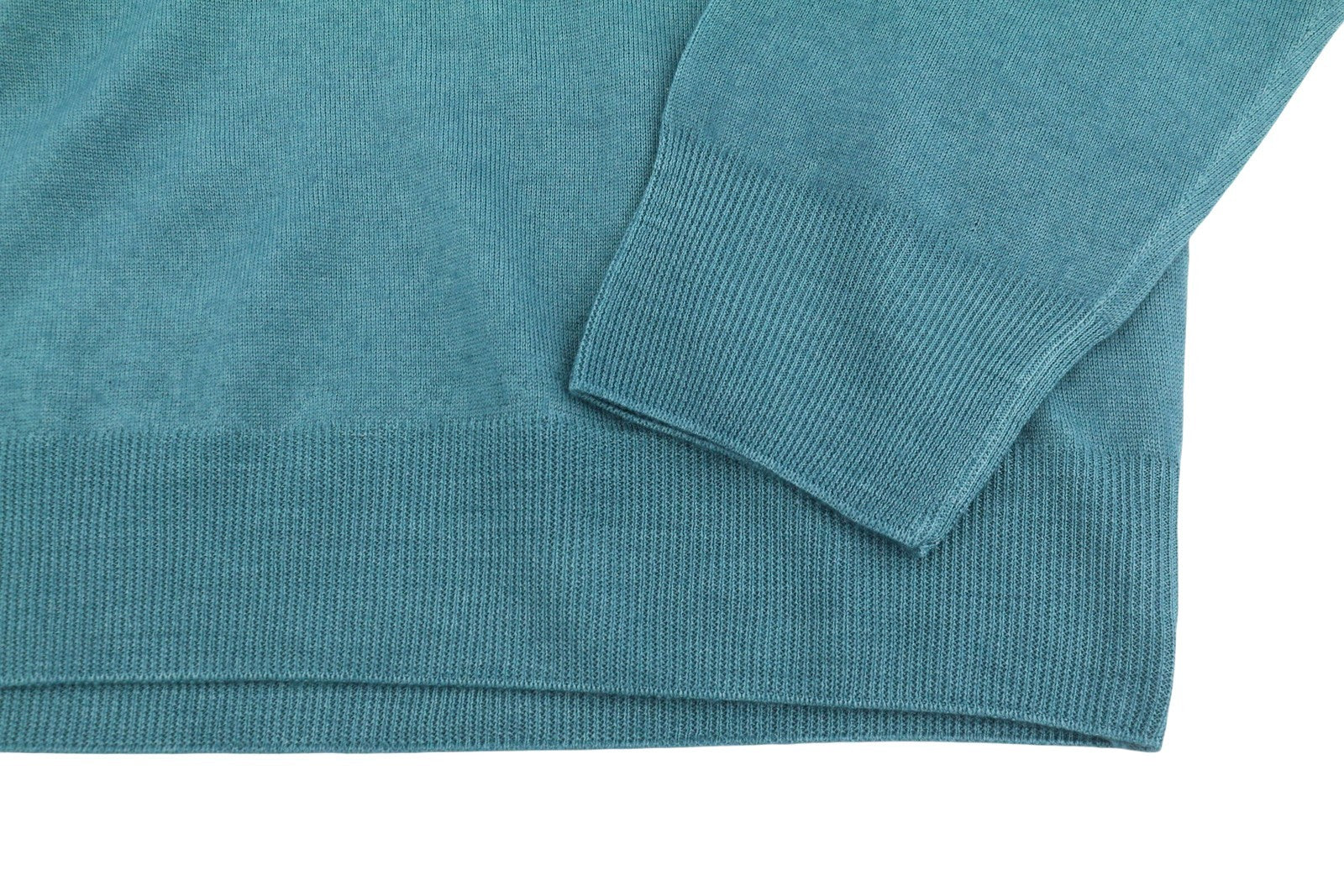 FILIPPO DE LAURENTIIS Men Jumper IT52 L Blue Acqua 120s Merino Wool Pull On
