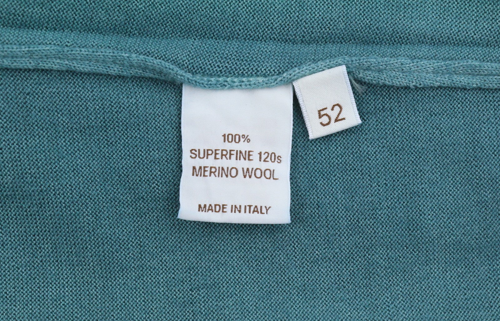 FILIPPO DE LAURENTIIS Men Jumper IT52 L Blue Acqua 120s Merino Wool Pull On