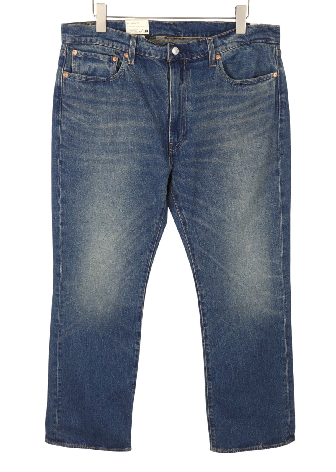 LEVI'S 527 Slim Bootcut Men Jeans W38/L32 Blue Whiskers Faded Big E Premium