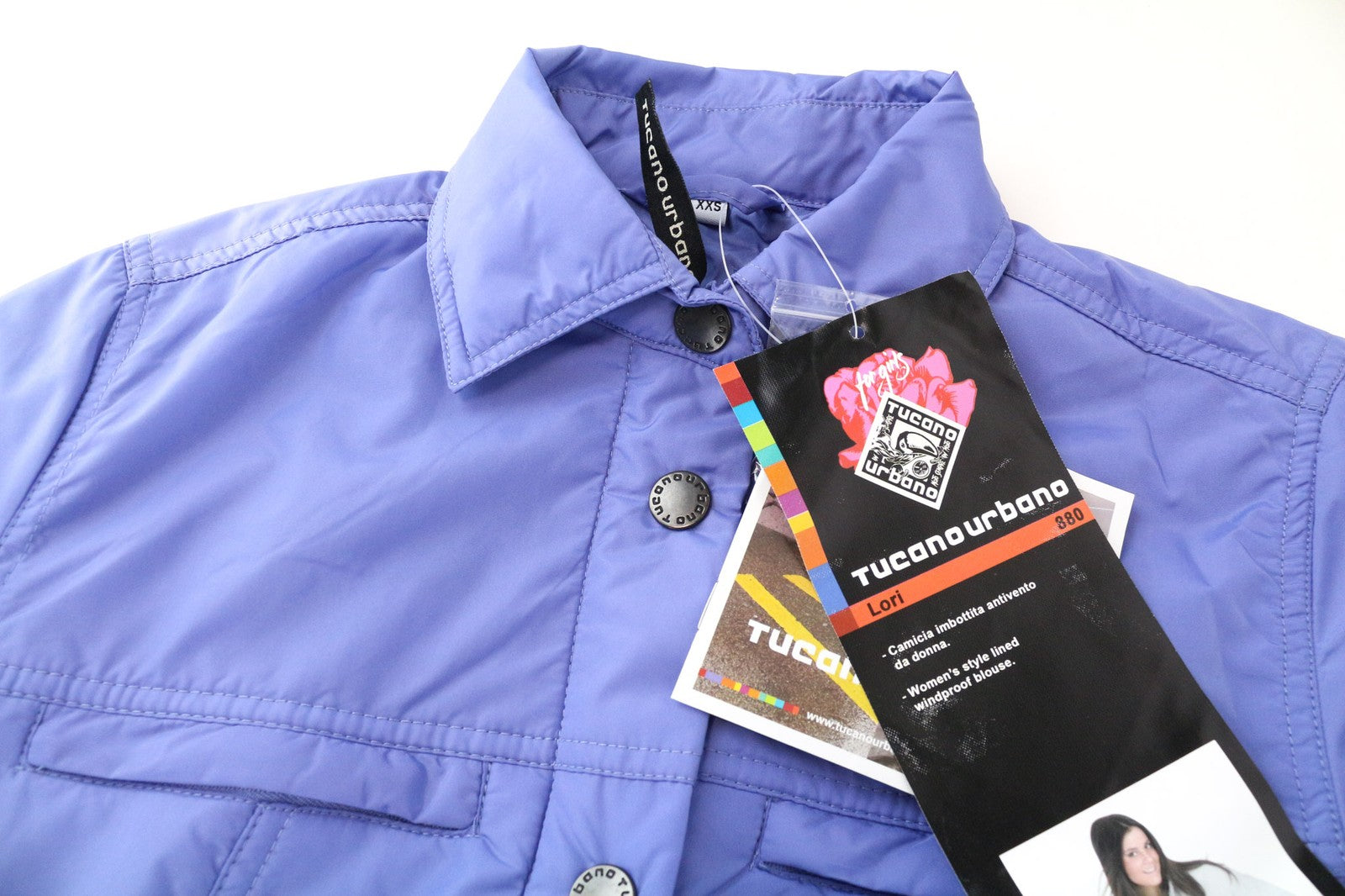 TUCANO URBANO Lori Women's Jacket 2XS Purple Thermal Windproof Zip Snap Padded