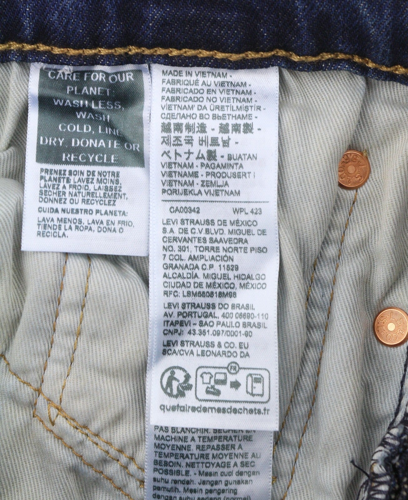 LEVI'S 511 Slim Men Jeans W30/L30 Blue Whiskers Faded Big E Premium