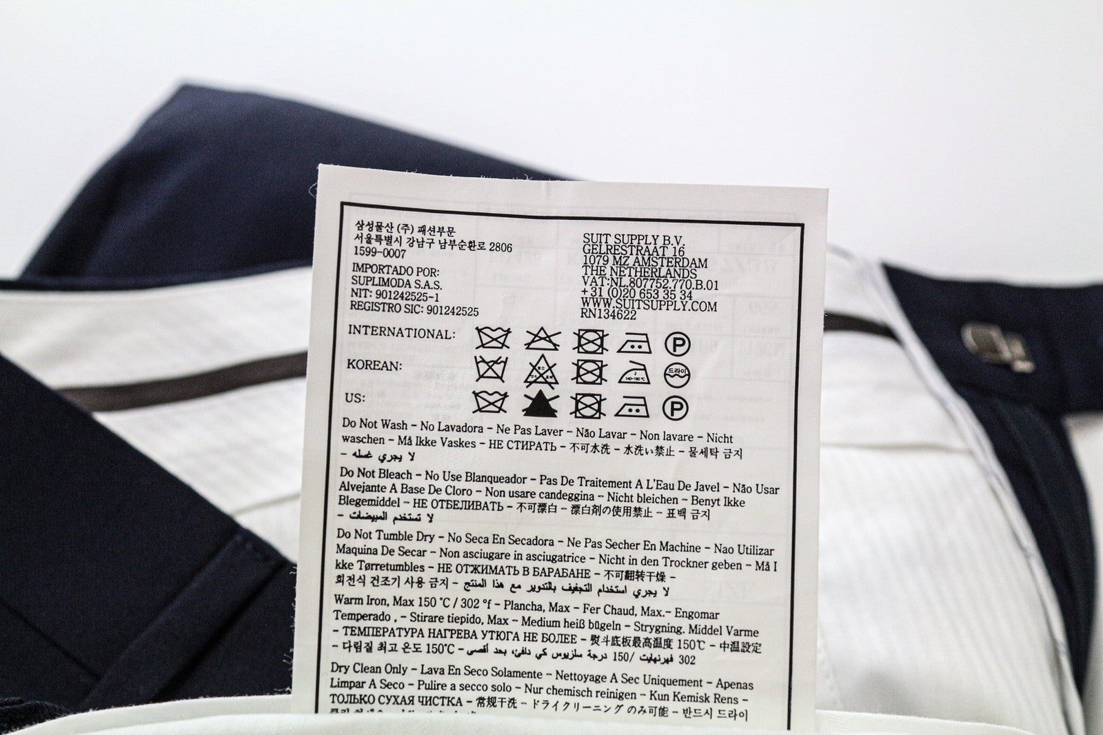 SUITSUPPLY Napoli Men's Suit UK46S Blue 2Pc Wool Single-Breasted Classic Formal