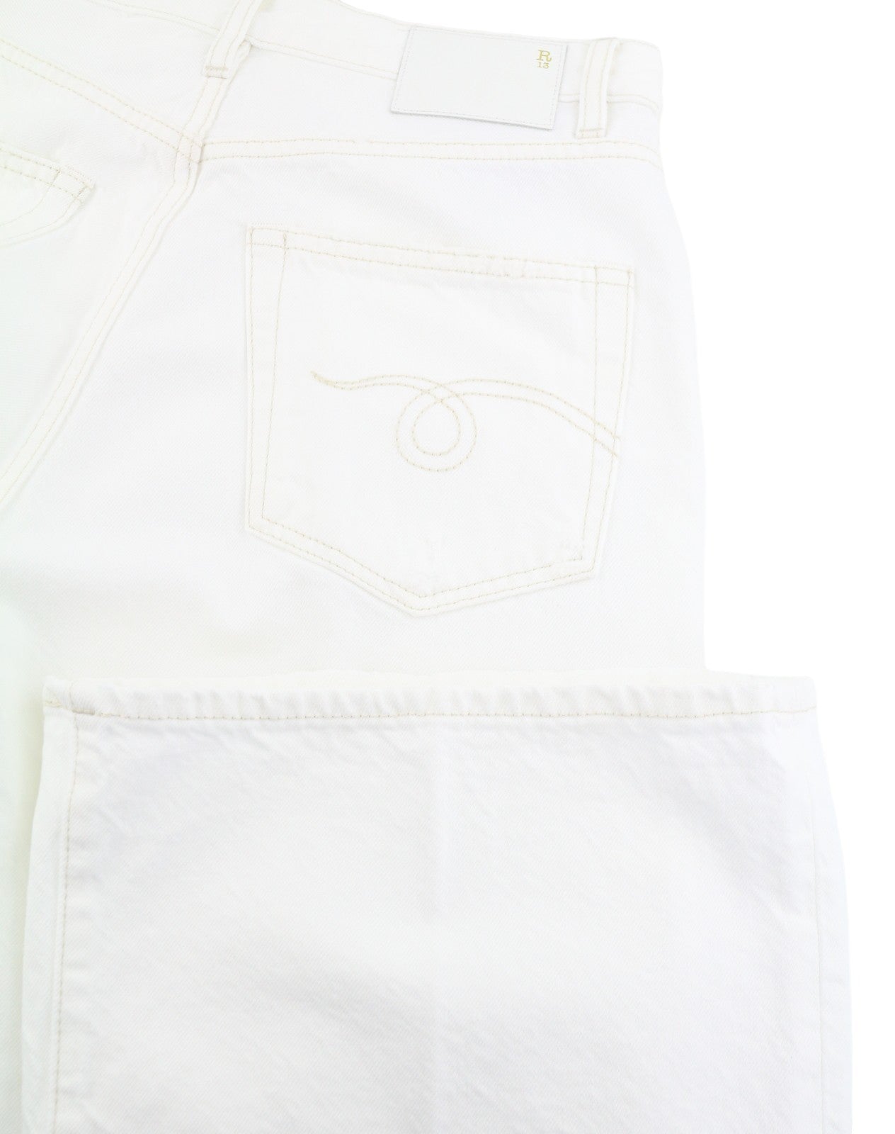 R13 Charlotte Women Jeans 26 Aerin White Straight Distressed Zip Fly SS26