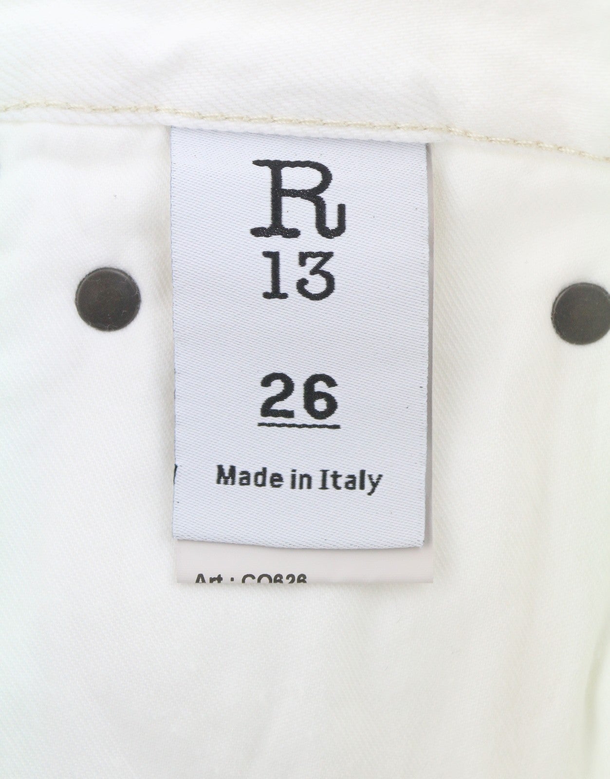 R13 Charlotte Women Jeans 26 Aerin White Straight Distressed Zip Fly SS26