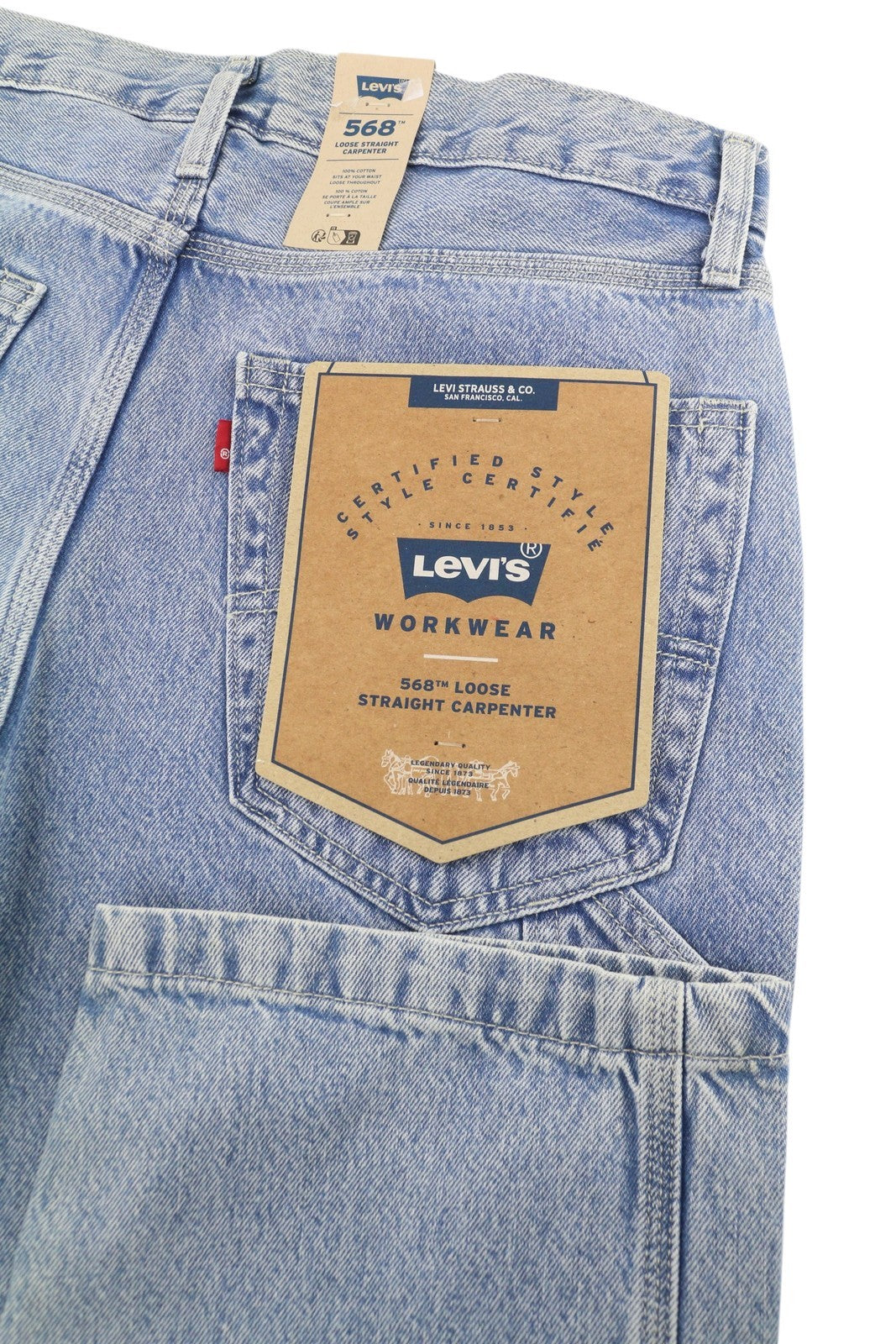 LEVI'S 568 Loose Straight Carpenter Men Jeans W31/L32 Blue Workwear Denim