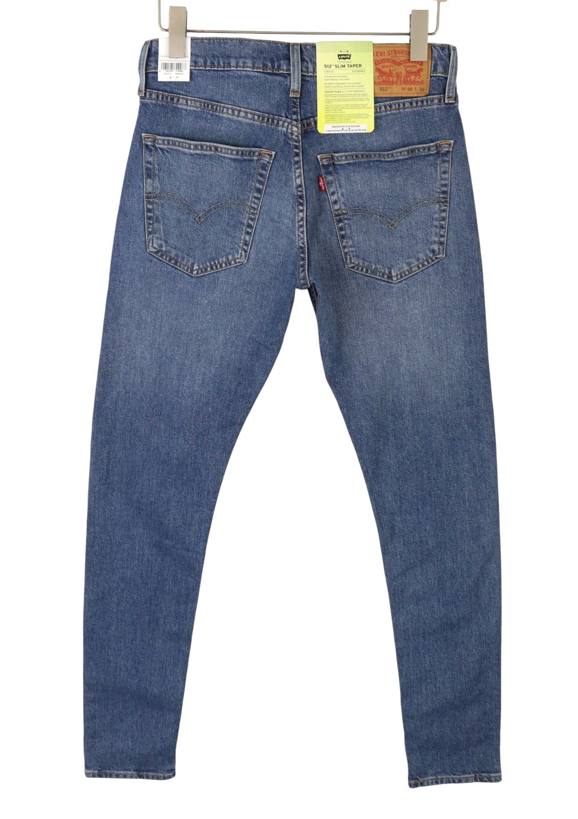 LEVI'S 512 Slim Tapered Men Jeans W30/L34 Blue Whiskers Faded Denim