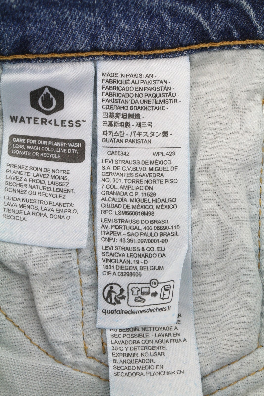 LEVI'S 512 Slim Tapered Men Jeans W30/L34 Blue Whiskers Faded Denim