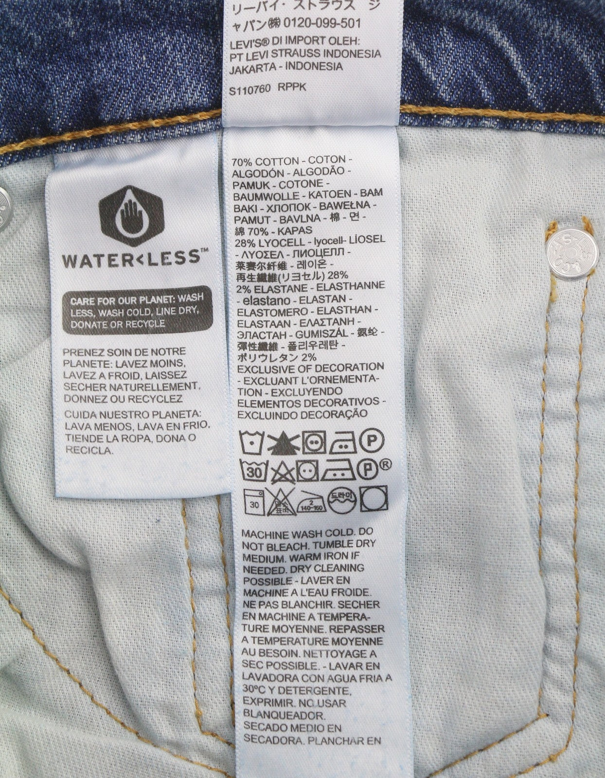 LEVI'S 512 Slim Tapered Men Jeans W30/L34 Blue Whiskers Faded Denim
