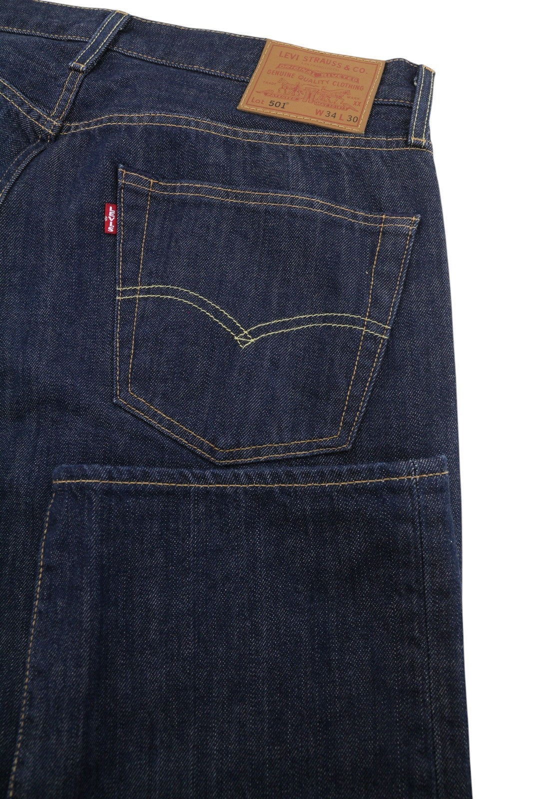 LEVI'S 501 Men Jeans W34/L30 Dark Blue Straight Fit Button Fly Denim