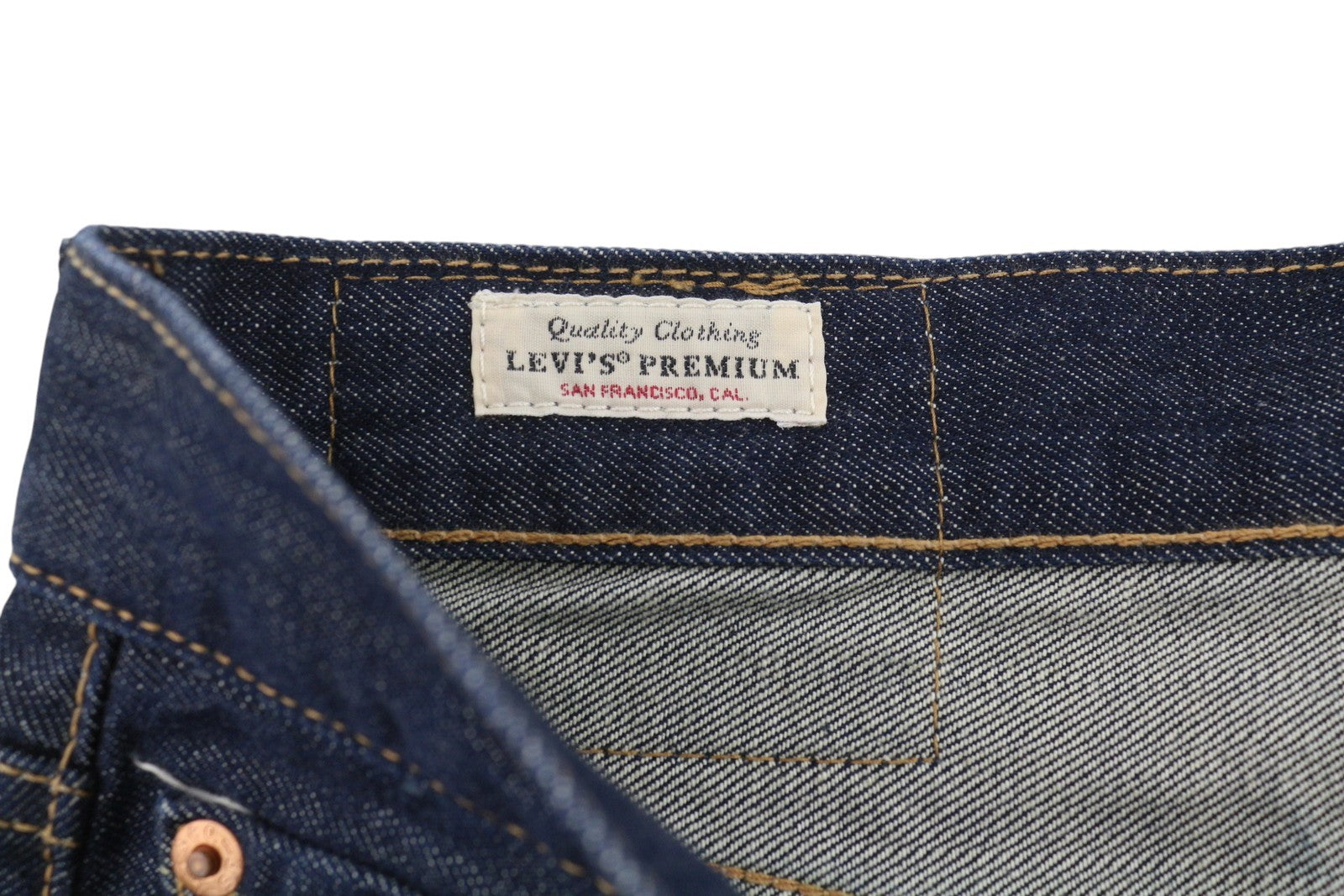 LEVI'S 501 Men Jeans W34/L30 Dark Blue Straight Fit Button Fly Denim